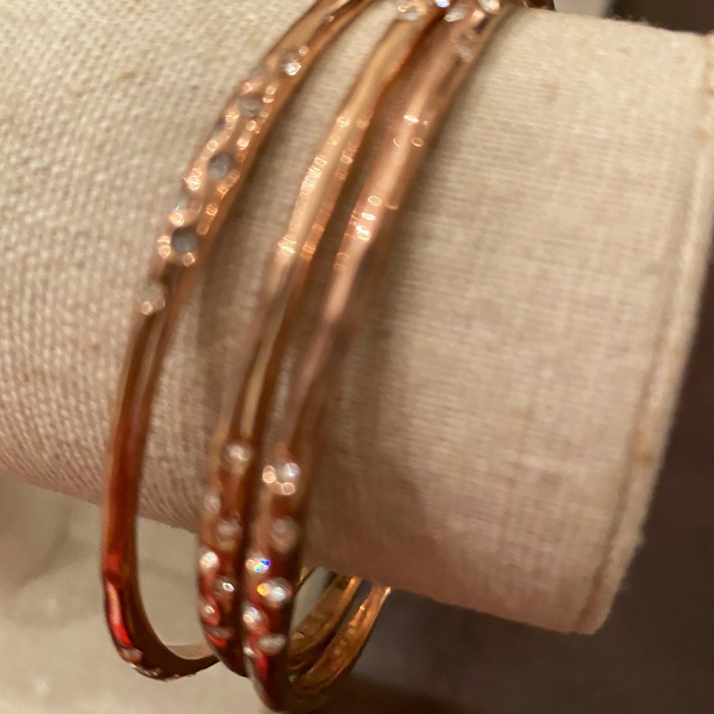 Stella & Dot rose gold bangles set of 3